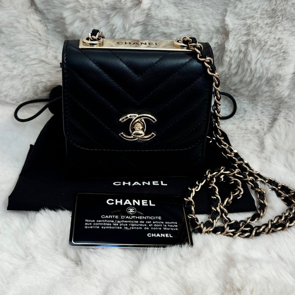 CHANEL Handbags - Chanel Black Chevron Mini Bag